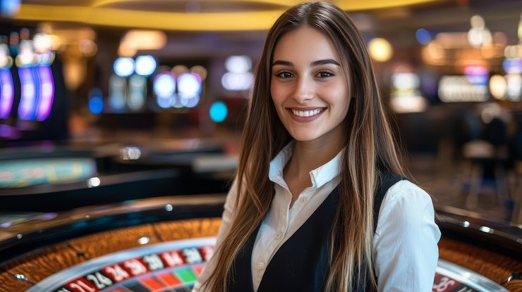 Card reveal moment streamed live Live dealer revealing baccarat cards